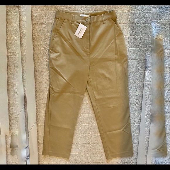 OAK + FORT Beige Straight-Leg Trousers - Picture 3 of 4